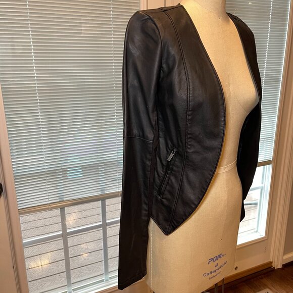 Dynamite Black Faux Leather Moto Jacket | Vegan Leather | XS - Picture 2 of 7